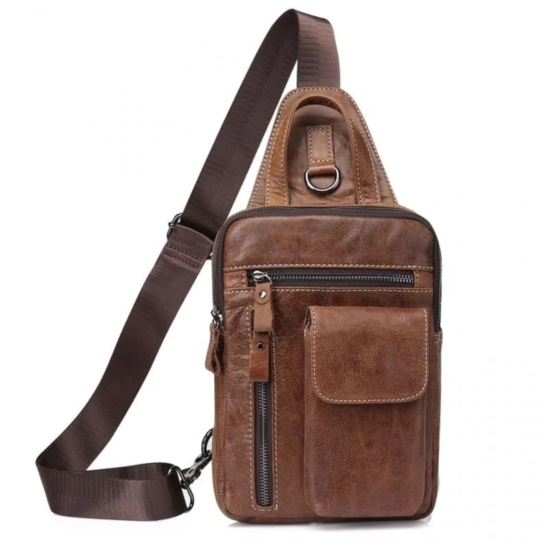 Bolsa Transversal Masculina Couro Nobre